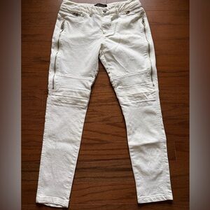 Valiant Paris Women's White Skinny Moto Jeans Size Large